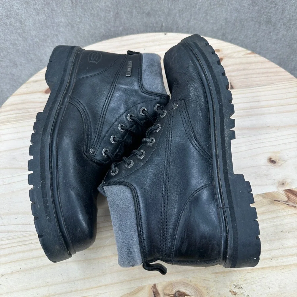 Skechers Tom Cats Bully 6606 Mens 10.5 Black Vintage Y2K Chunky Leather Boots